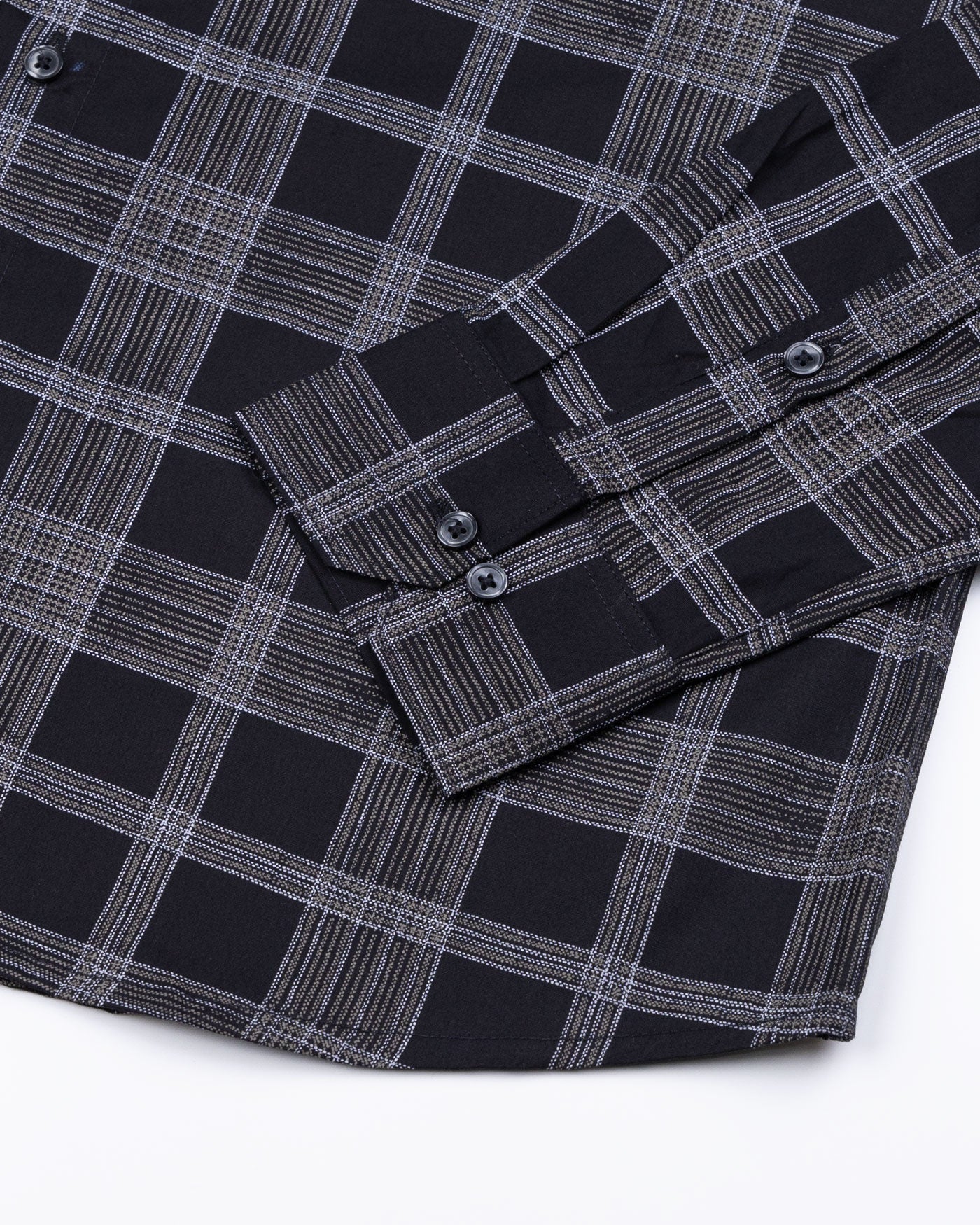 Sven Raisin Black Cotton Checked Printed Shirt - John Ellies