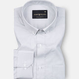 Coastal Smoke Silver Cotton Stripe Shirt - John Ellies