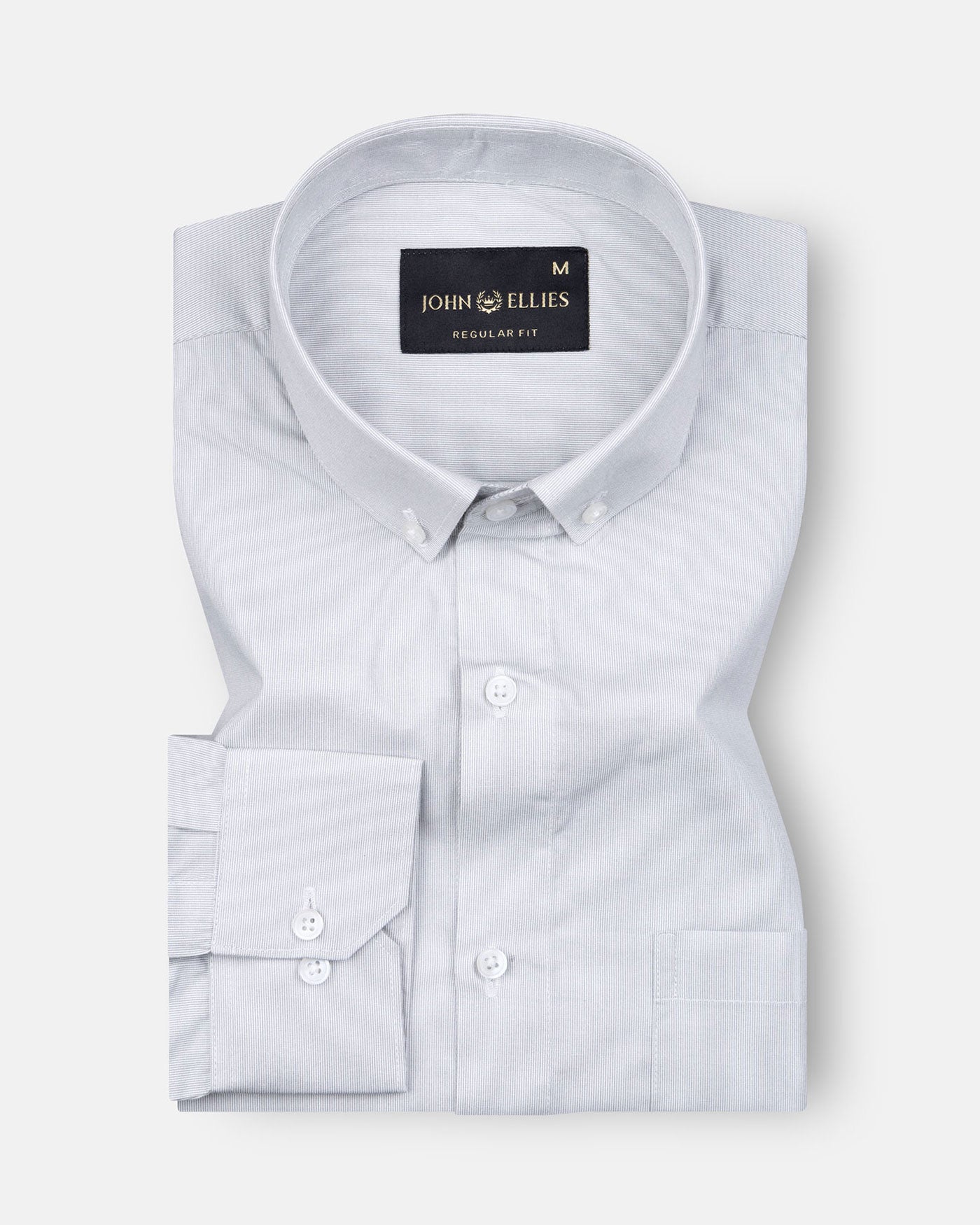 Coastal Smoke Silver Cotton Stripe Shirt - John Ellies