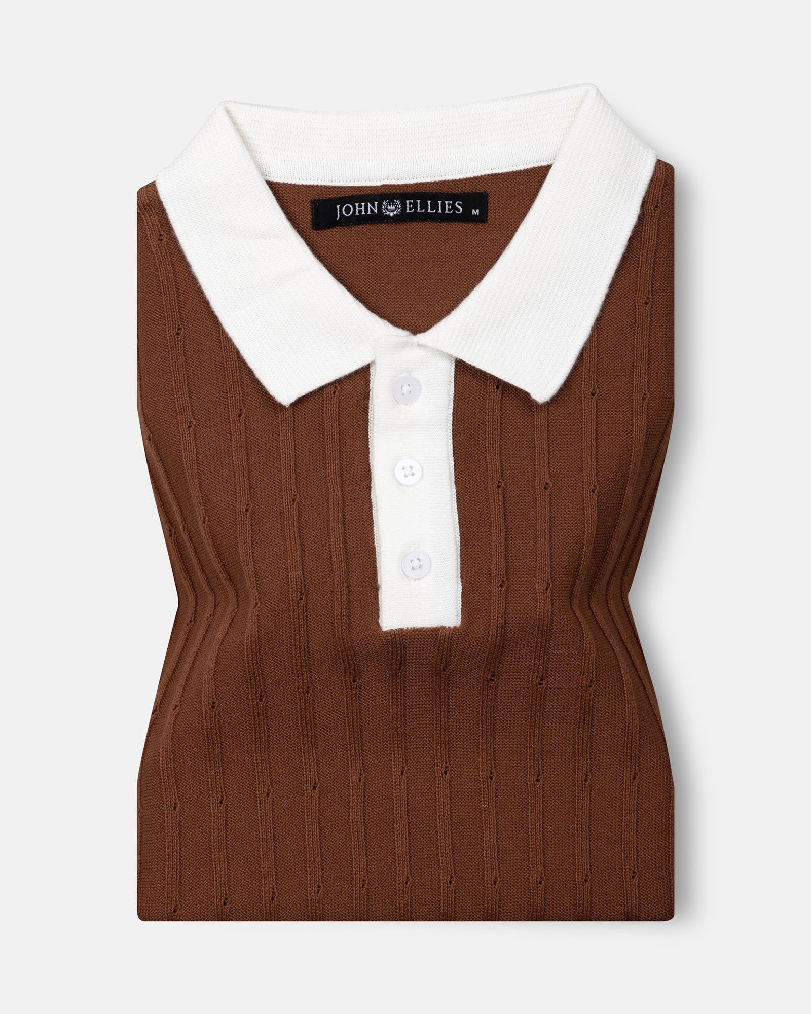 Oksira Brown Cotton Polo T-Shirt - John Ellies