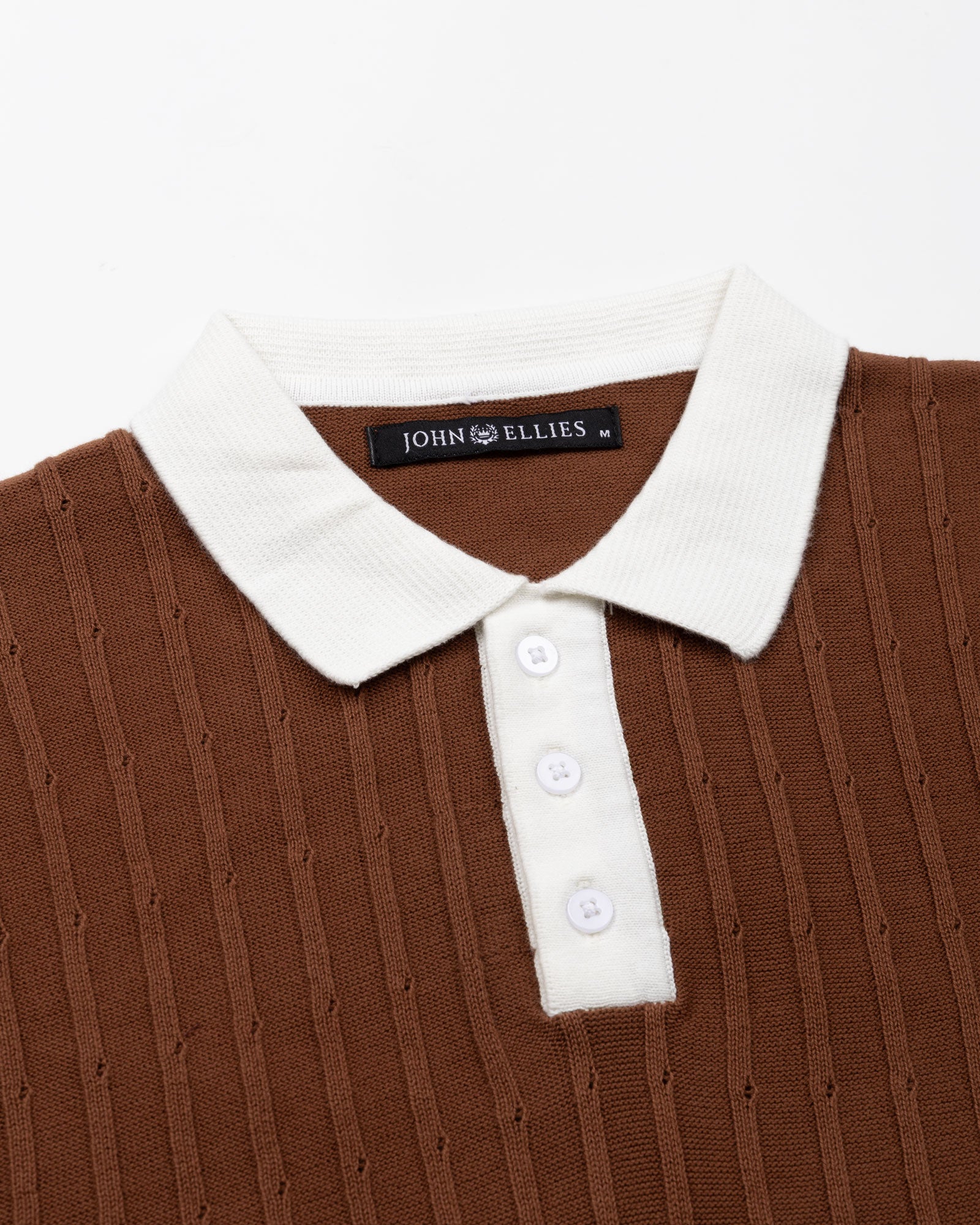 Oksira Brown Cotton Polo T-Shirt - John Ellies