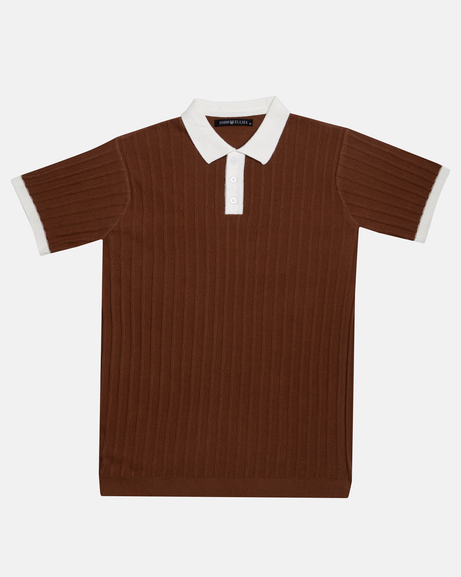 Oksira Brown Cotton Polo T-Shirt - John Ellies