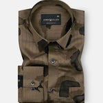 Coastal Chestnut Brown Cotton Stripe Shirt - John Ellies