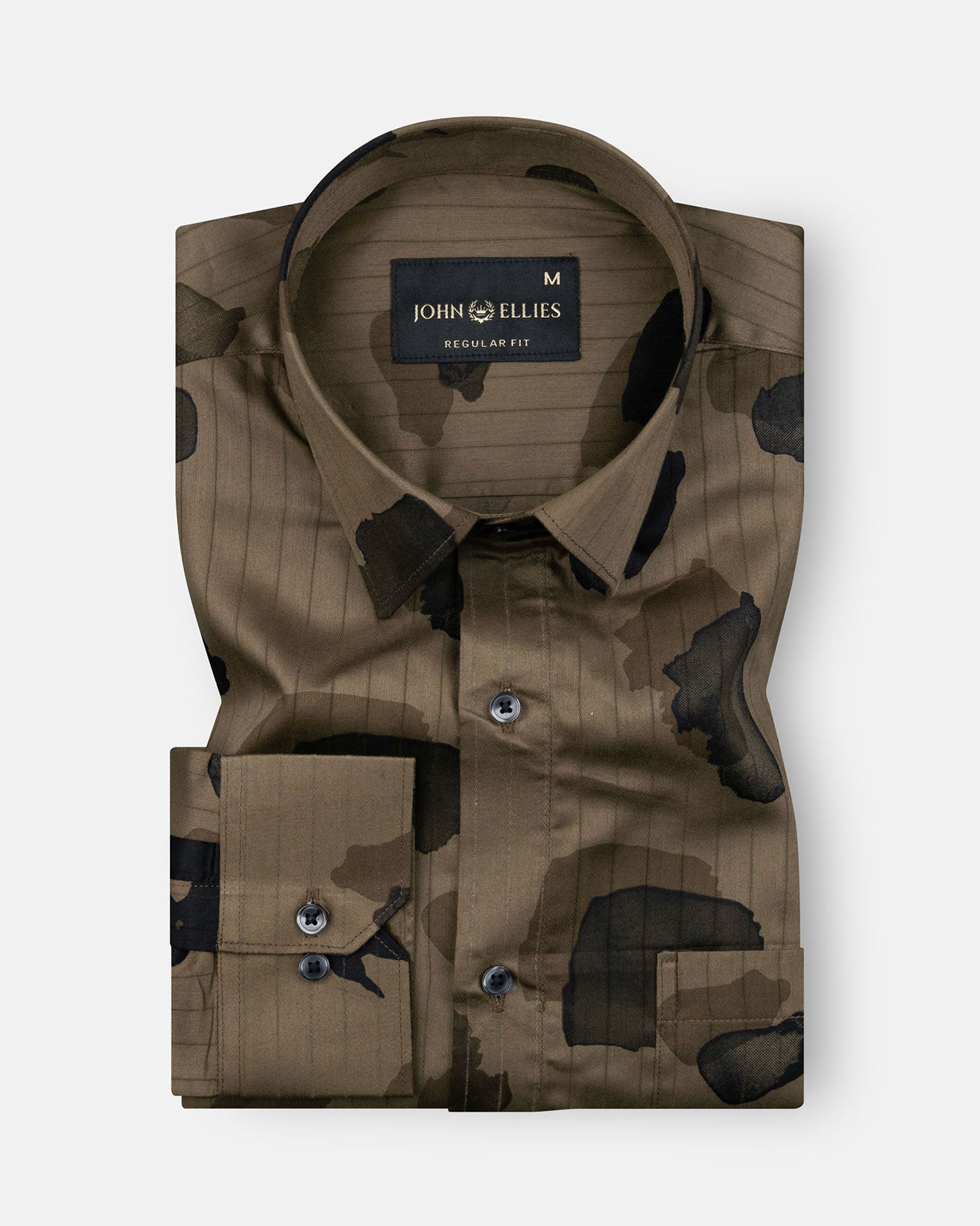 Coastal Chestnut Brown Cotton Stripe Shirt - John Ellies