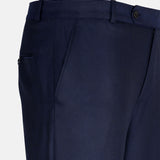 Cryon Navy Blue Formal Cotton Pant - John Ellies