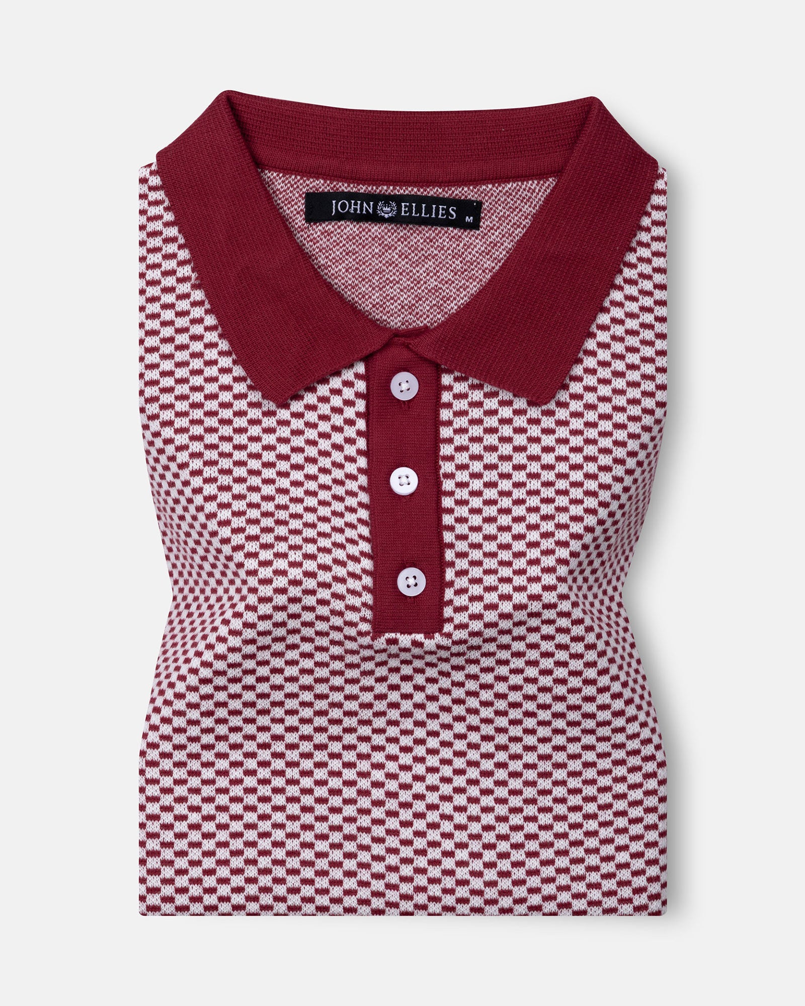Welbern Red And White Cotton Polo T-Shirt - John Ellies