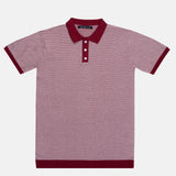 Welbern Red And White Cotton Polo T-Shirt - John Ellies