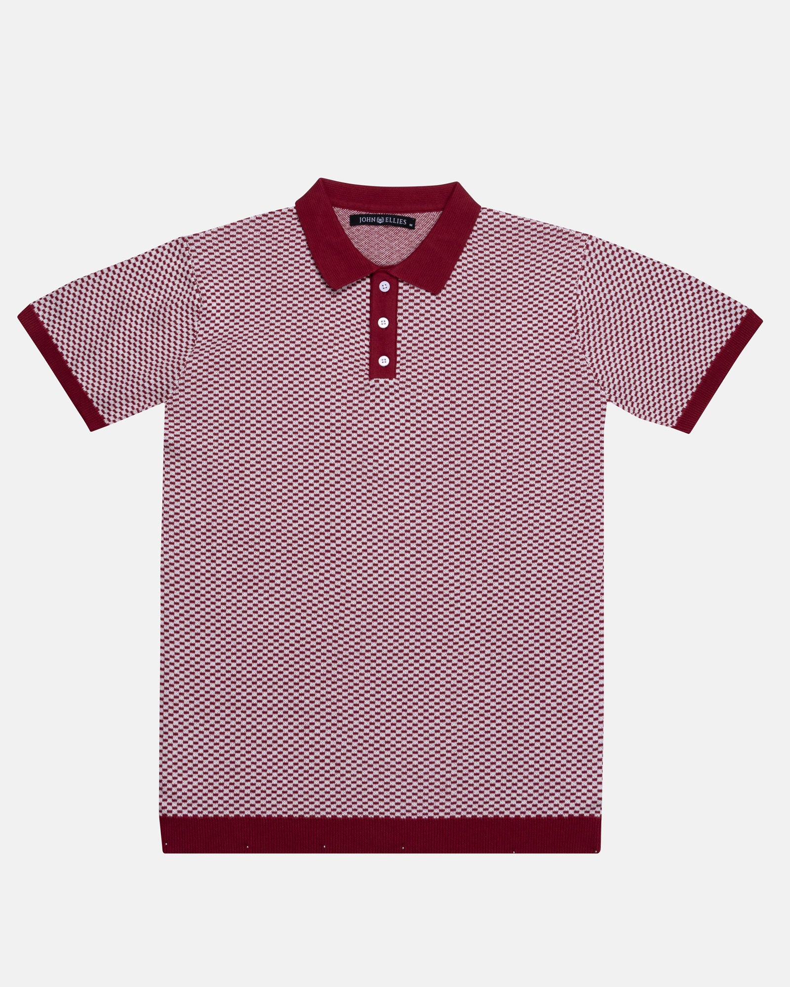 Welbern Red And White Cotton Polo T-Shirt - John Ellies