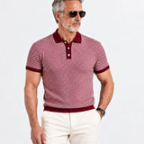 Welbern Red And White Cotton Polo T-Shirt