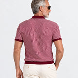 Welbern Red And White Cotton Polo T-Shirt