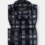 Aztec Black Giza Cotton Checked Printed Shirt - John Ellies