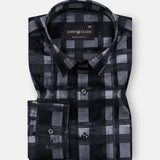 Aztec Black Giza Cotton Checked Printed Shirt - John Ellies