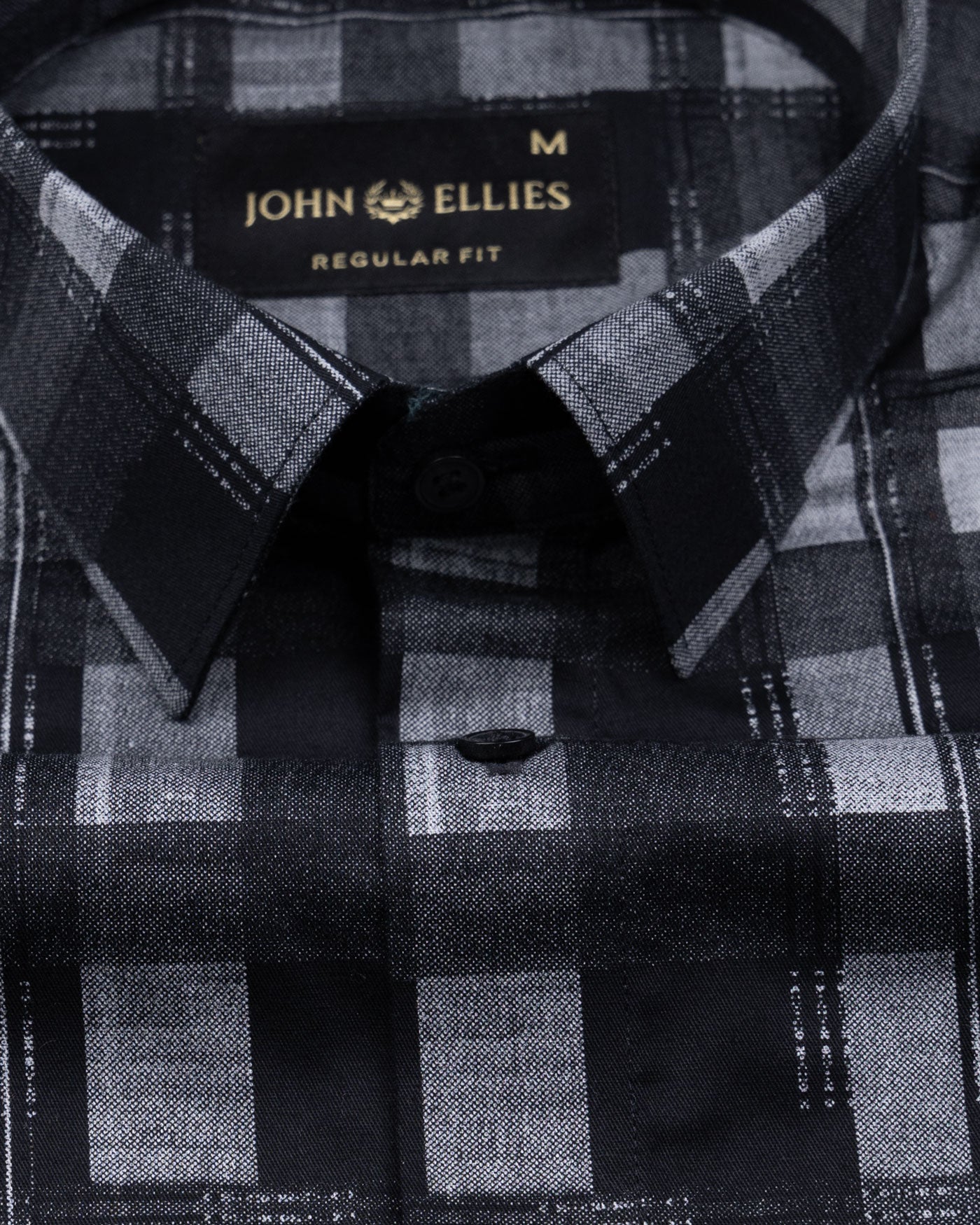 Aztec Black Giza Cotton Checked Printed Shirt - John Ellies