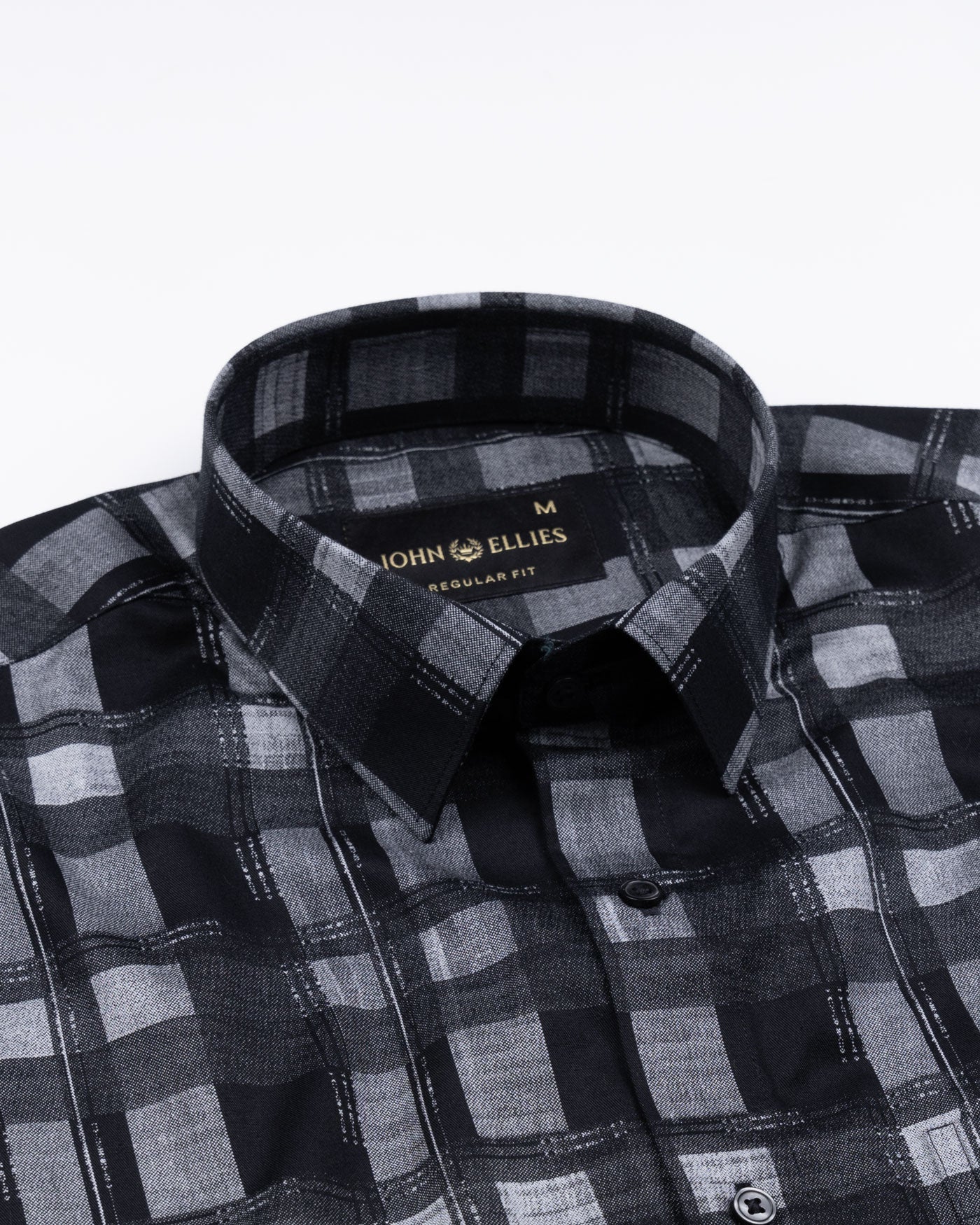 Aztec Black Giza Cotton Checked Printed Shirt - John Ellies