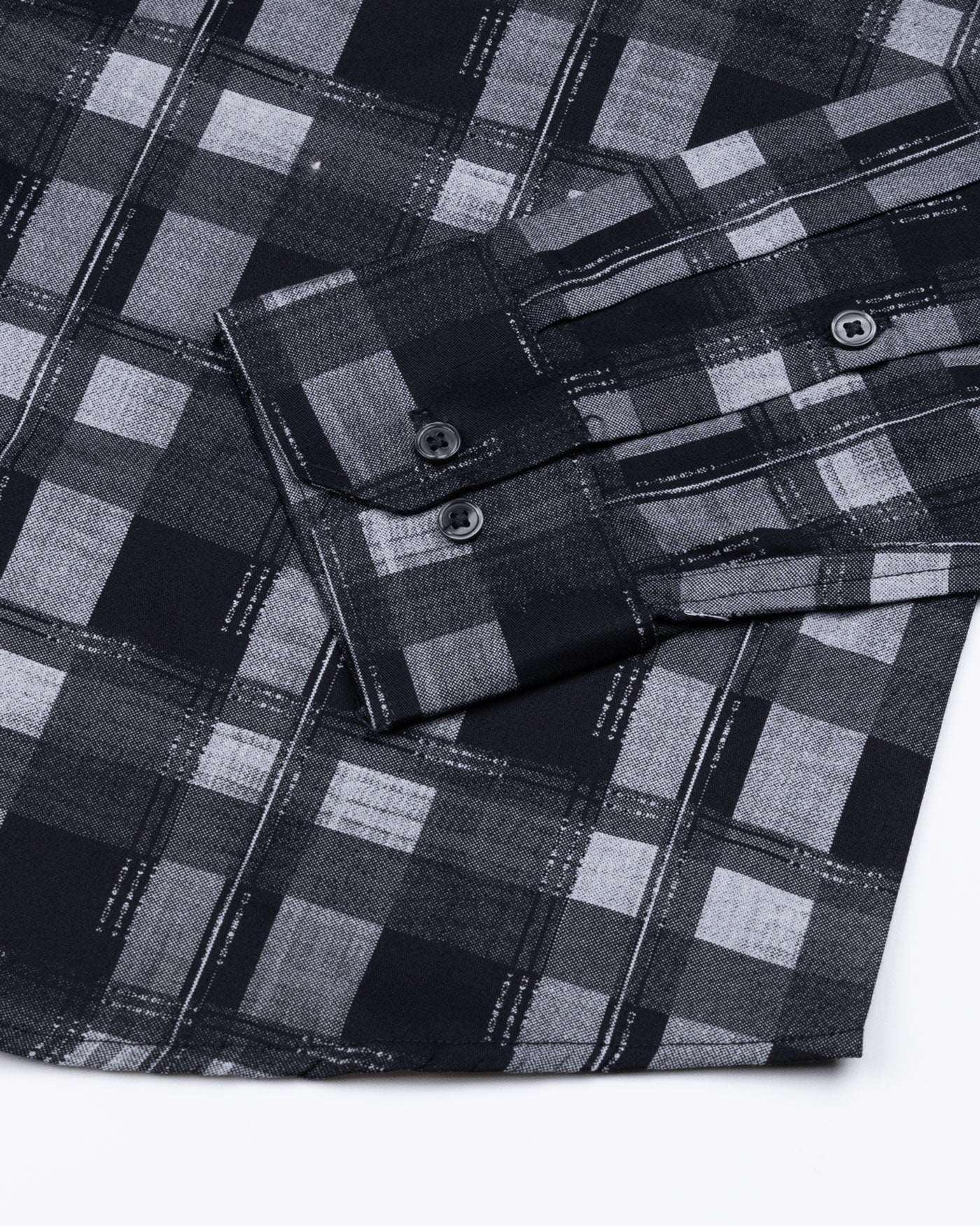 Aztec Black Giza Cotton Checked Printed Shirt - John Ellies