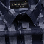 Aztec Navy Giza Cotton Checked Printed Shirt - John Ellies