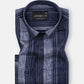Somelos Navy Stripe Giza Cotton Printed Shirt - John Ellies