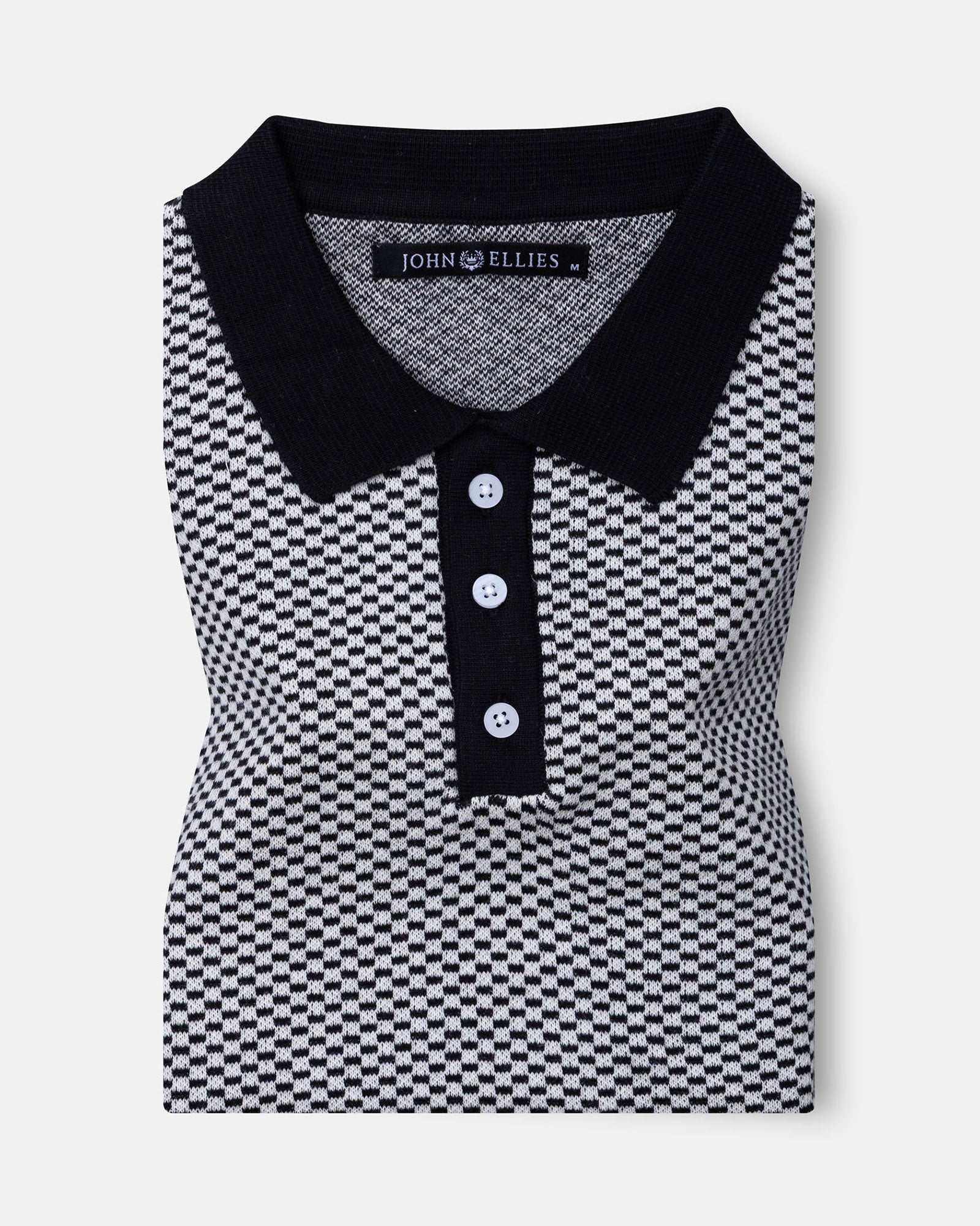 Welbern Black And White Cotton Polo T-Shirt - John Ellies