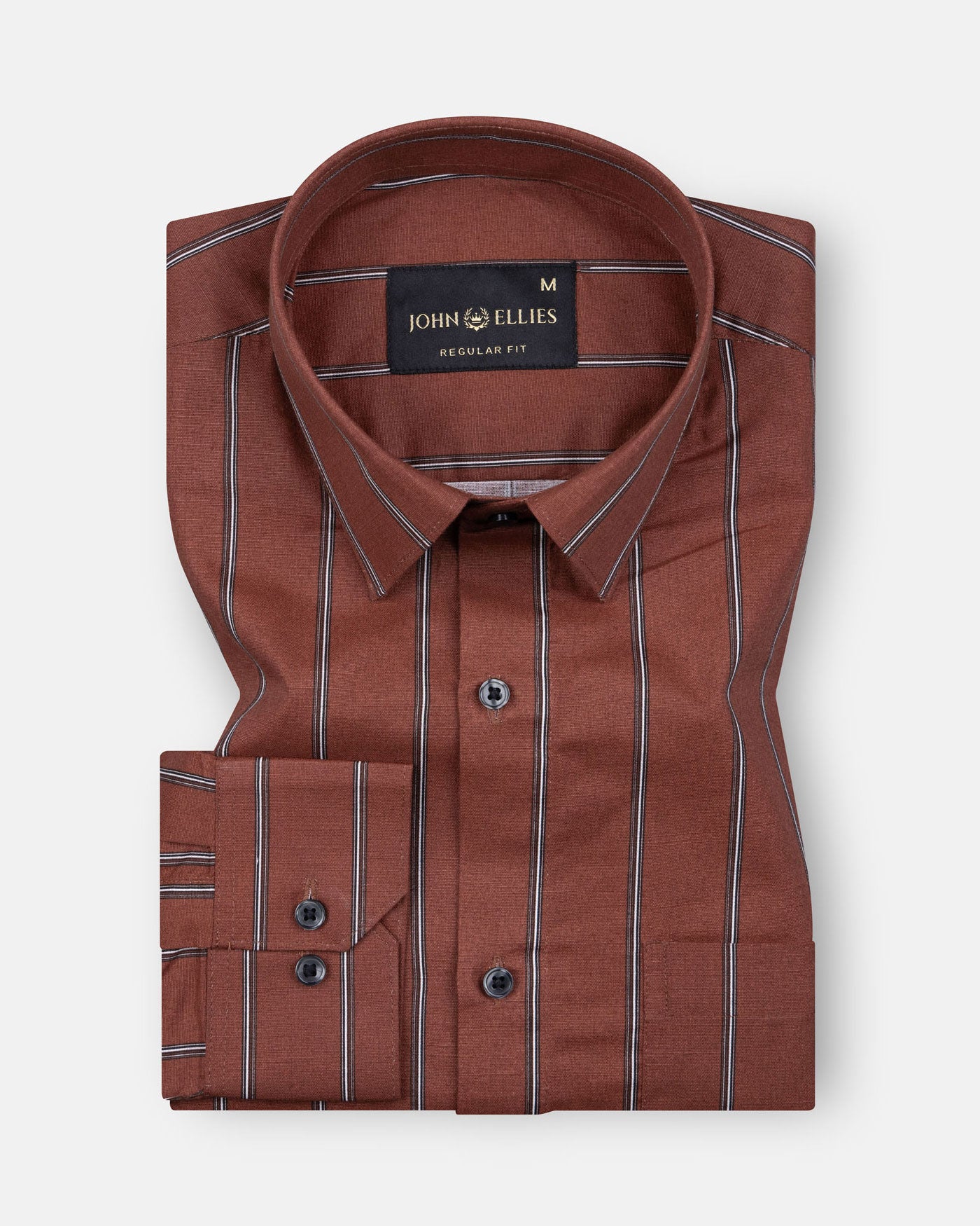 Verdant Maroon Stripe Giza Cotton Shirt - John Ellies