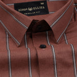 Verdant Maroon Stripe Giza Cotton Shirt - John Ellies