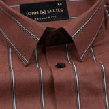 Verdant Maroon Stripe Giza Cotton Shirt - John Ellies