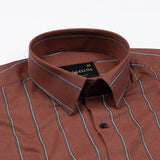 Verdant Maroon Stripe Giza Cotton Shirt - John Ellies