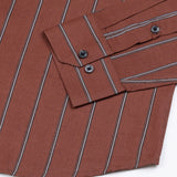 Verdant Maroon Stripe Giza Cotton Shirt - John Ellies