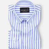 Strifox Blue Stripe Oxford Cotton Shirt - John Ellies