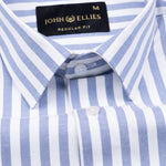 Strifox Grey Stripe Oxford Cotton Shirt - John Ellies