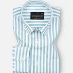 Strifox Green Stripe Oxford Cotton Shirt - John Ellies