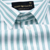 Strifox Green Stripe Oxford Cotton Shirt - John Ellies