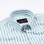 Strifox Green Stripe Oxford Cotton Shirt - John Ellies