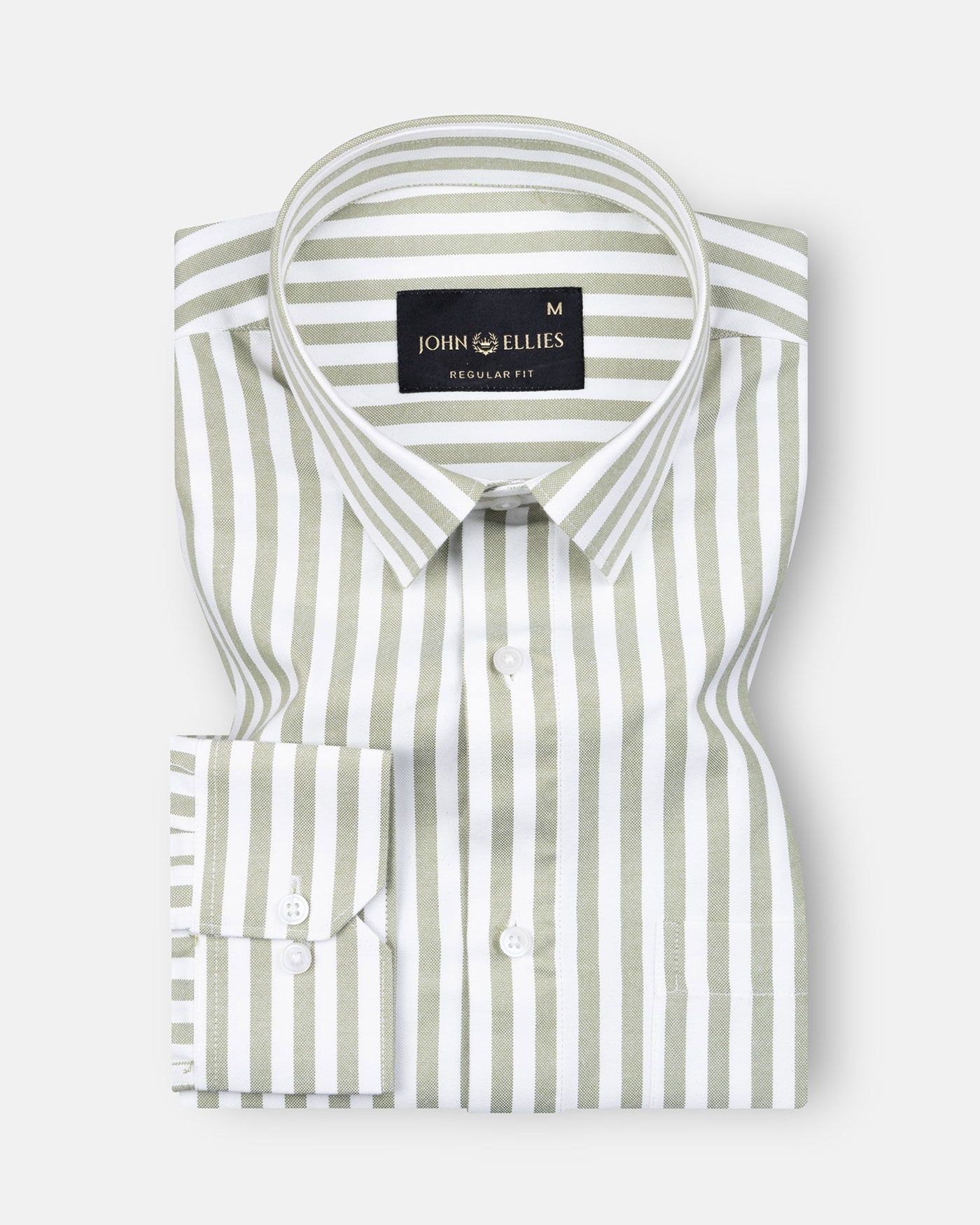 Strifox Olive Stripe Oxford Cotton Shirt - John Ellies