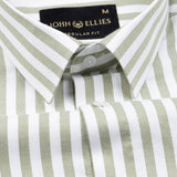 Strifox Olive Stripe Oxford Cotton Shirt - John Ellies