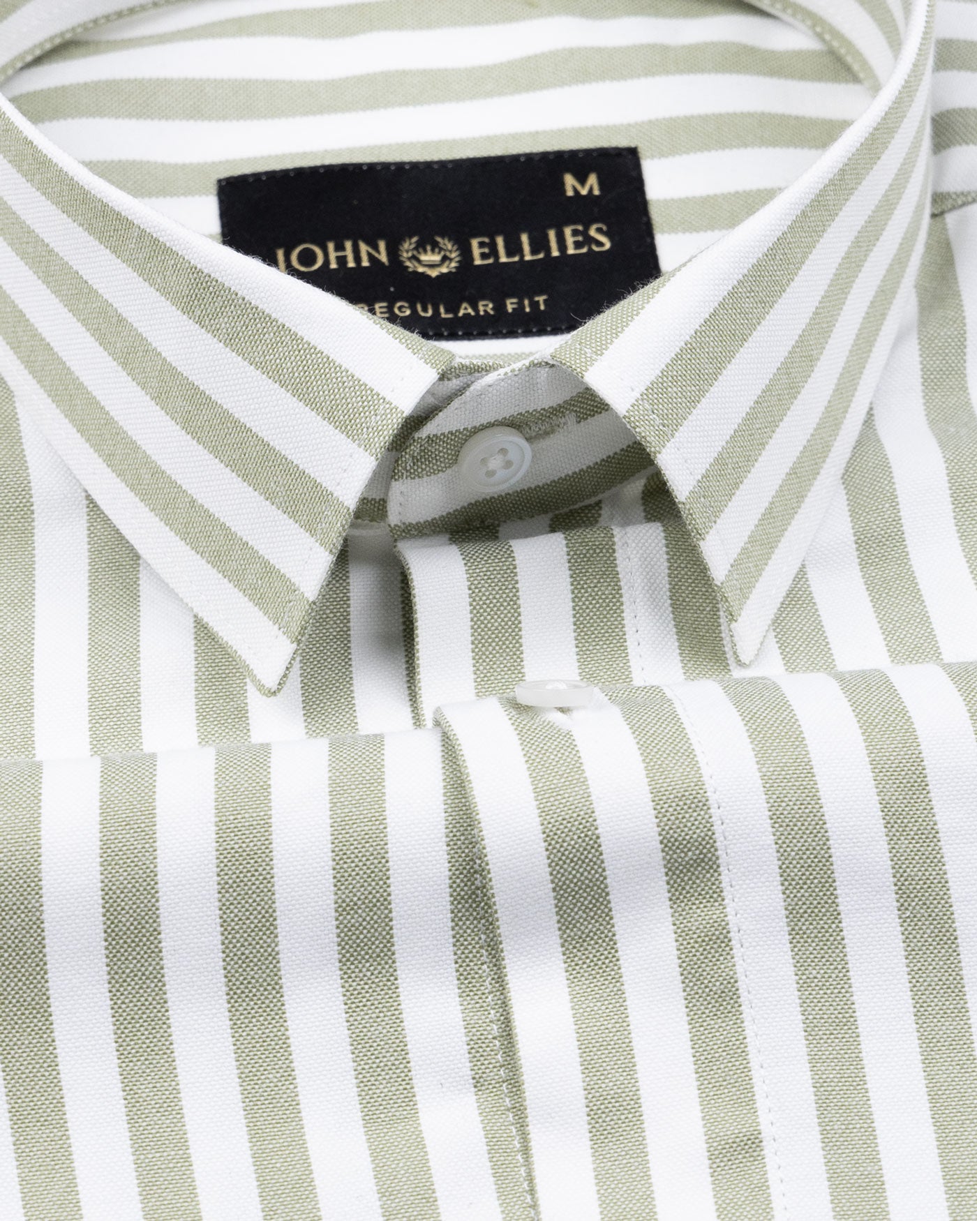 Strifox Olive Stripe Oxford Cotton Shirt - John Ellies