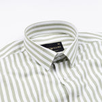 Strifox Olive Stripe Oxford Cotton Shirt - John Ellies