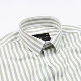 Strifox Olive Stripe Oxford Cotton Shirt - John Ellies