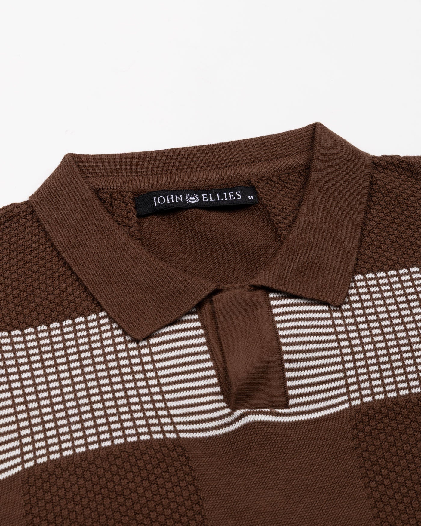Welbern Brown Stripes Cotton Polo T-Shirt - John Ellies