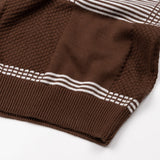 Welbern Brown Stripes Cotton Polo T-Shirt - John Ellies