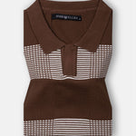 Welbern Brown Stripes Cotton Polo T-Shirt - John Ellies