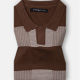 Welbern Brown Stripes Cotton Polo T-Shirt - John Ellies