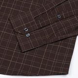 Windowpane Brown Giza Cotton Checked Printed Shirt - John Ellies