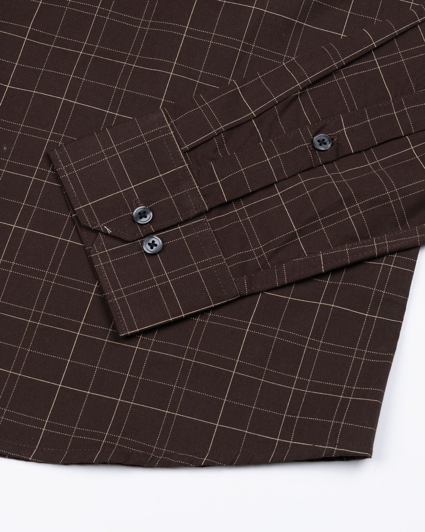 Windowpane Brown Giza Cotton Checked Printed Shirt - John Ellies