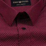 Dottedcharm Crimson Pink Giza Cotton Printed Shirt - John Ellies