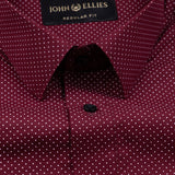 Dottedcharm Crimson Pink Giza Cotton Printed Shirt - John Ellies