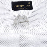 Dottedcharm White Giza Cotton Printed Shirt - John Ellies