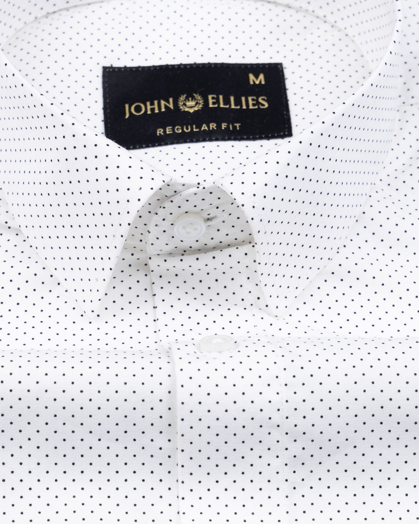 Dottedcharm White Giza Cotton Printed Shirt - John Ellies