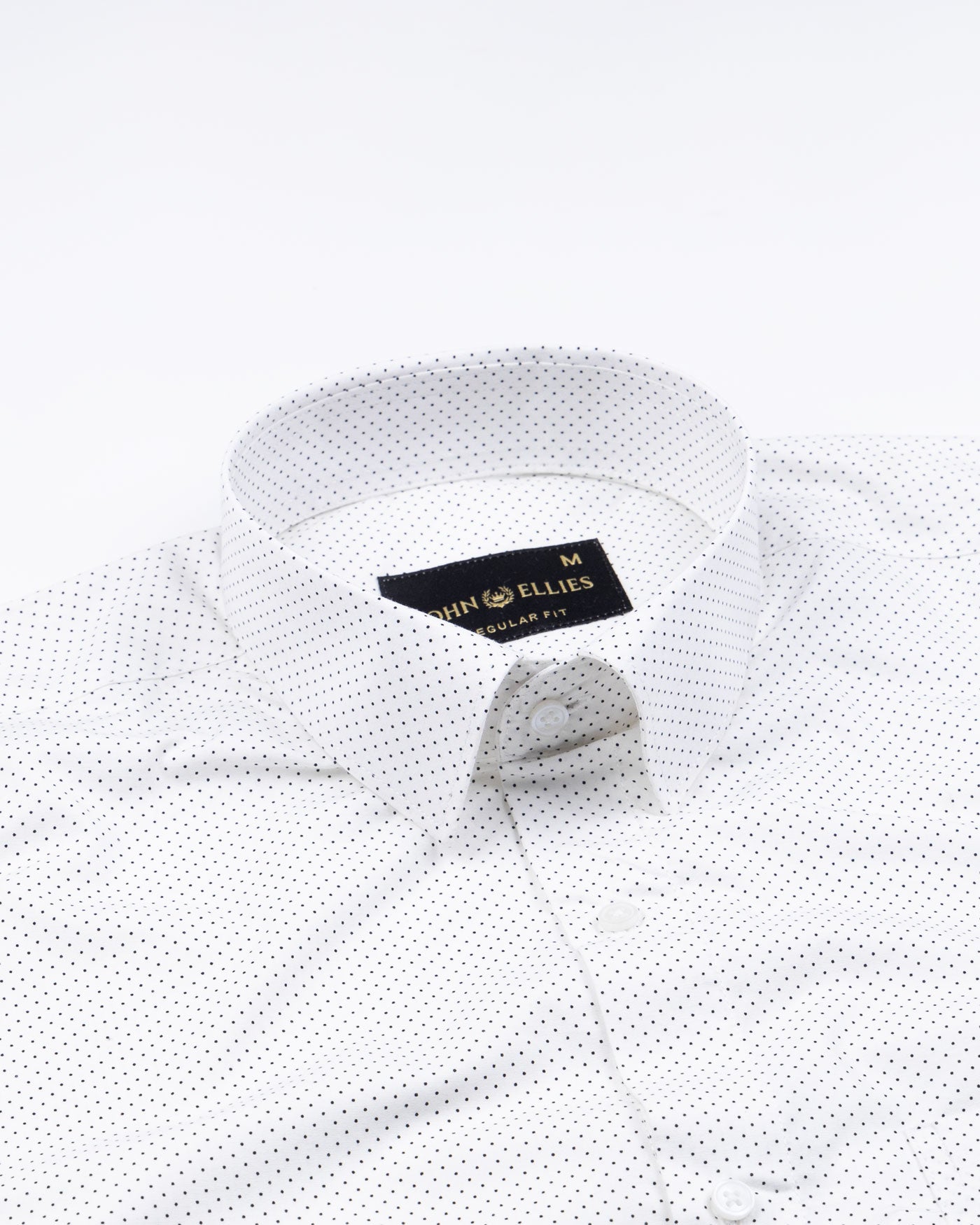 Dottedcharm White Giza Cotton Printed Shirt - John Ellies