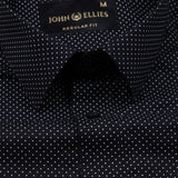 Dottedcharm Black Giza Cotton Printed Shirt - John Ellies