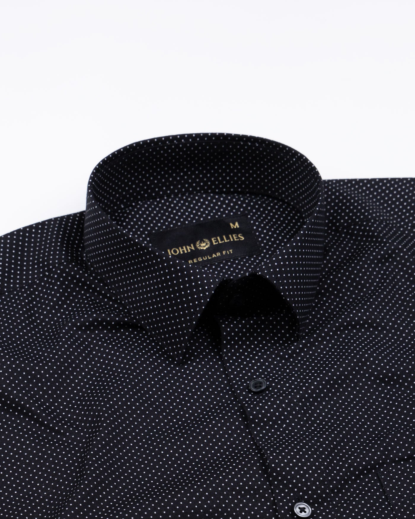 Dottedcharm Black Giza Cotton Printed Shirt - John Ellies